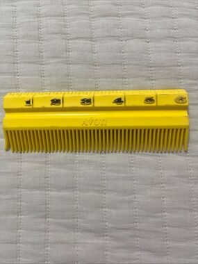 Vintage Avon Yellow Child’s Comb Two Sided Ruler Alphabet
